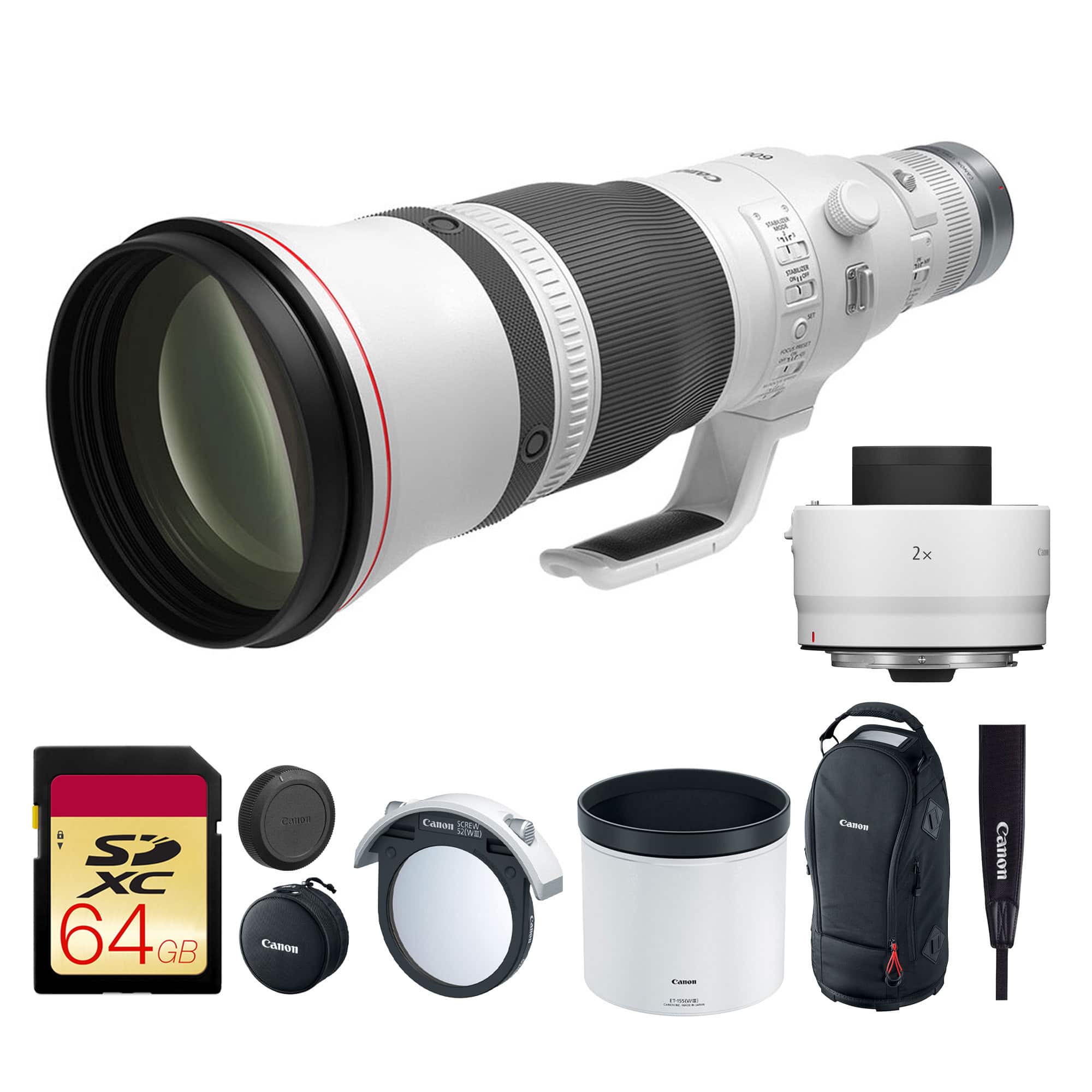 Canon - RF 600mm f/4 L IS USM Lens + More - White
