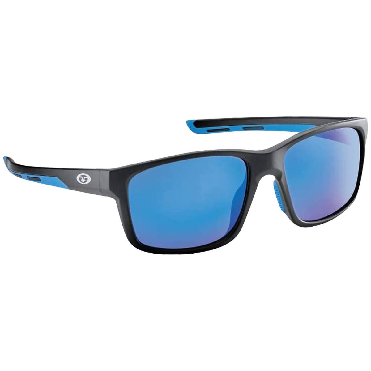 Front. Flying Fisherman - Flying Fisherman Freeline Polarized Sunglasses - Matte Black/Smoke Blue Mirror - Matte Black/Smoke-Blue Mirror.