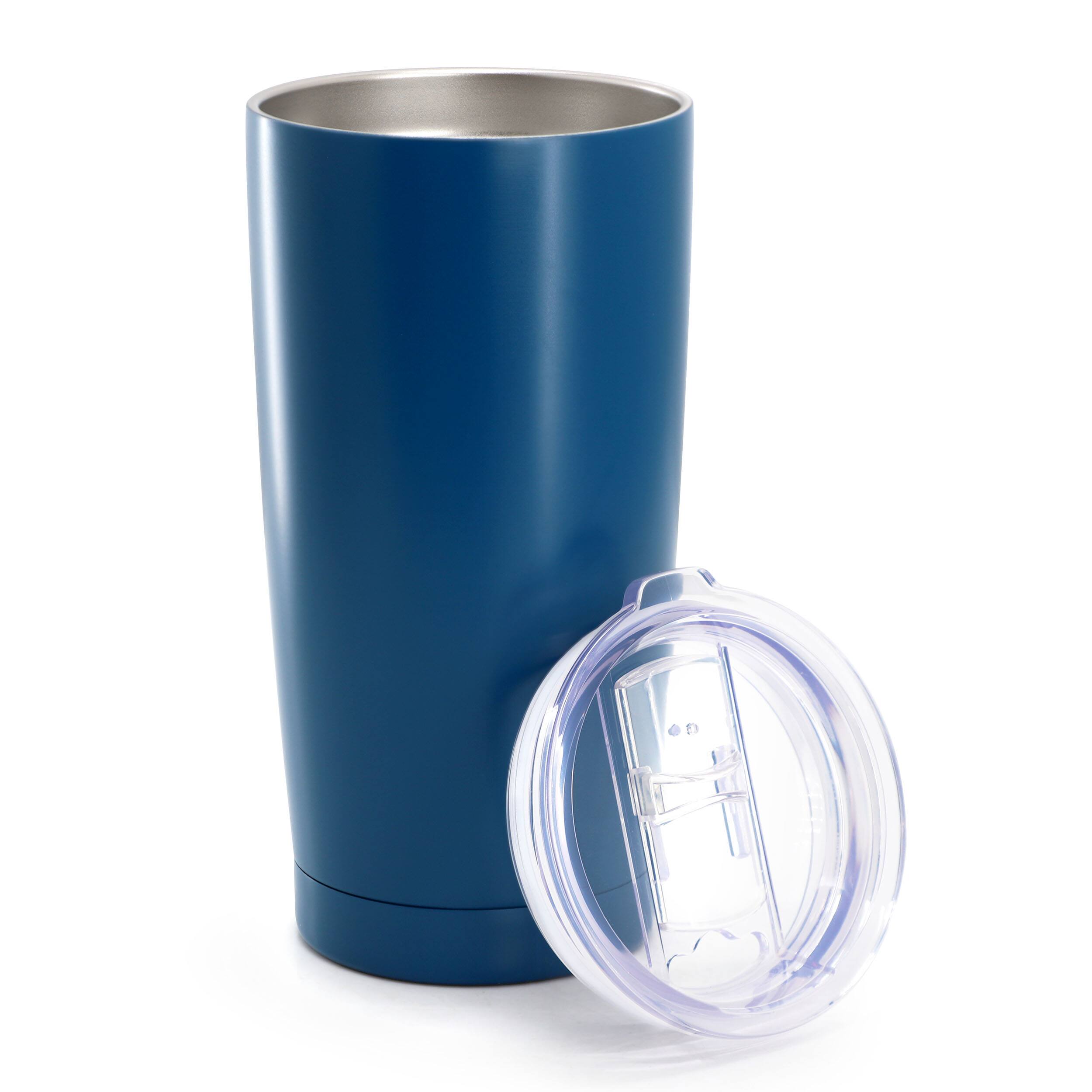 Alt View 1. Gibson - Gibson Home Marina 4 Piece 18 Ounce Double Wall Stainless Steel Thermal Tumbler with Acrylic Lid in Matte Blue - Blue.