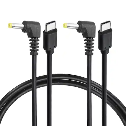 Front. Unique Bargains - USB C to DC Power Cable, 12V 3A 36W, 4.0x1.7mm, PD Trigger for Laptop/Monitor/Security Camera, 2pcs - Black.