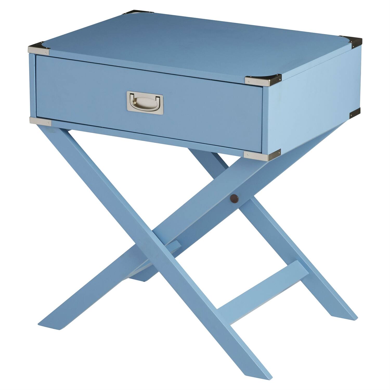 Angle. Hivvago - Hivvago Modern 1-Drawer Bedroom Nightstand End Table - Blue.