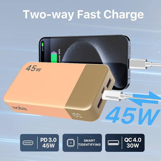Two-way Fast Charge

86% 45w
86% power
Nobis
PD 3.0 45W
45W SMART QC4.0 TIDENTIFYING 30W