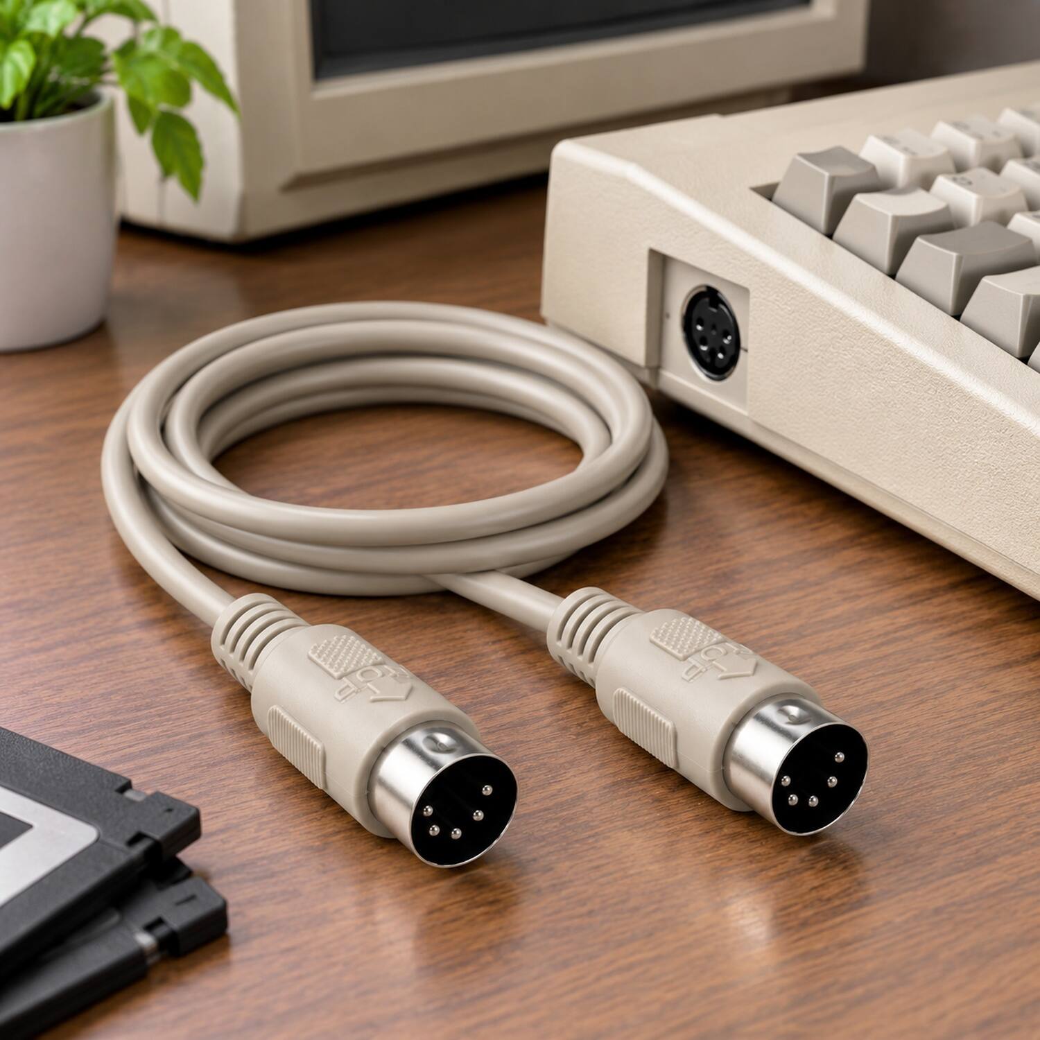 Left. Sanoxy - 10ft DIN5 M/M AT Keyboard Cable - Multi.