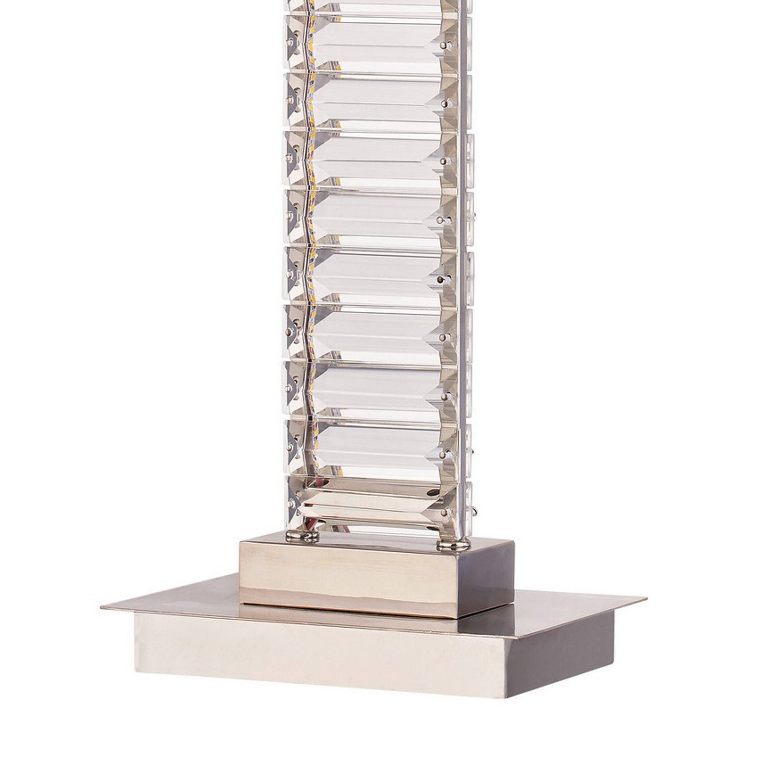 Back. Manhattan Lane - Lizy 24 Inch Table Lamp with Crystal, LED Metal Frame, Nickel Finish - Nickel.