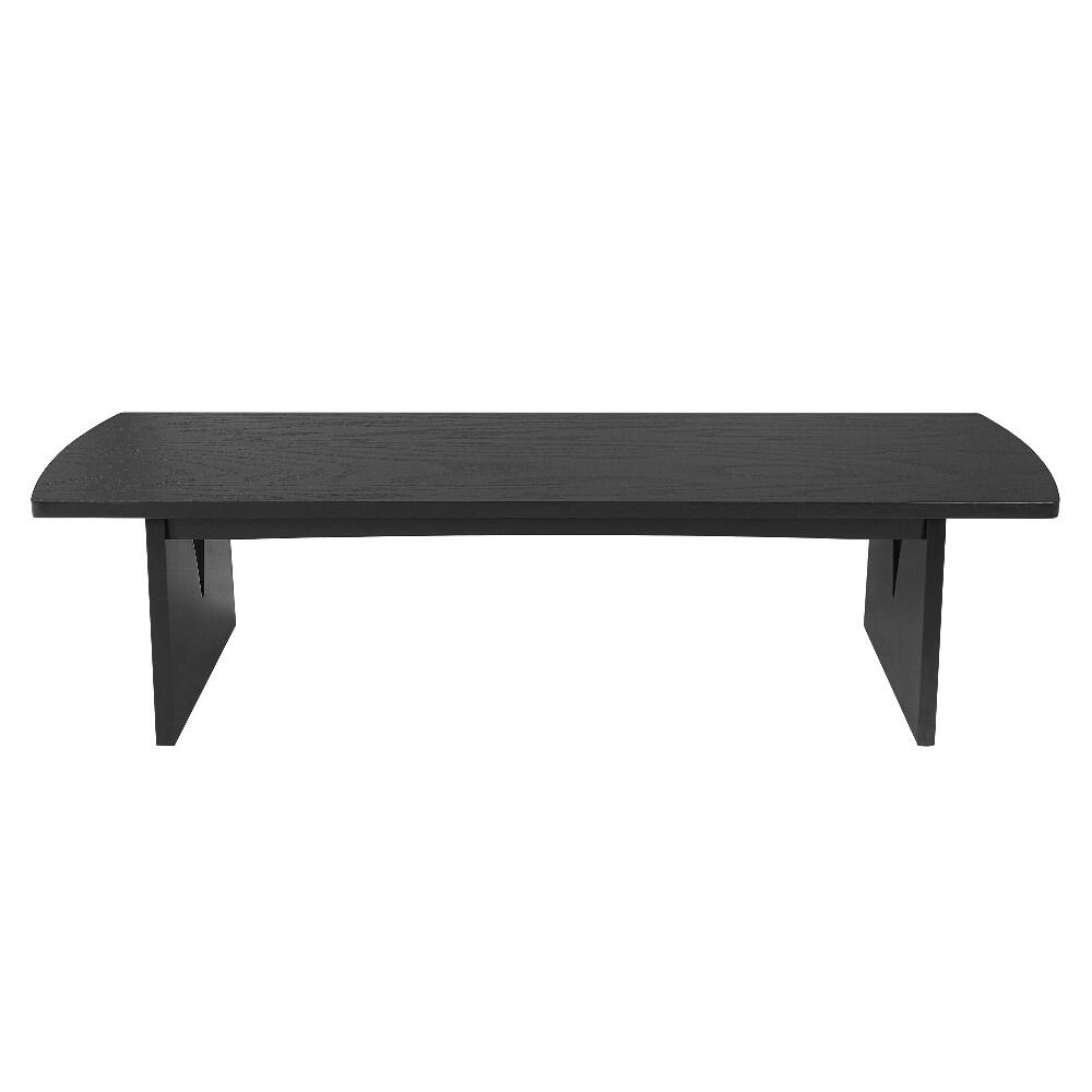 Alt View 3. Ropilly - Ropilly Black Modern Dining Bench Long Entryway Bench Acacia Legs High Capacity for Kitchen Living Room - Black.