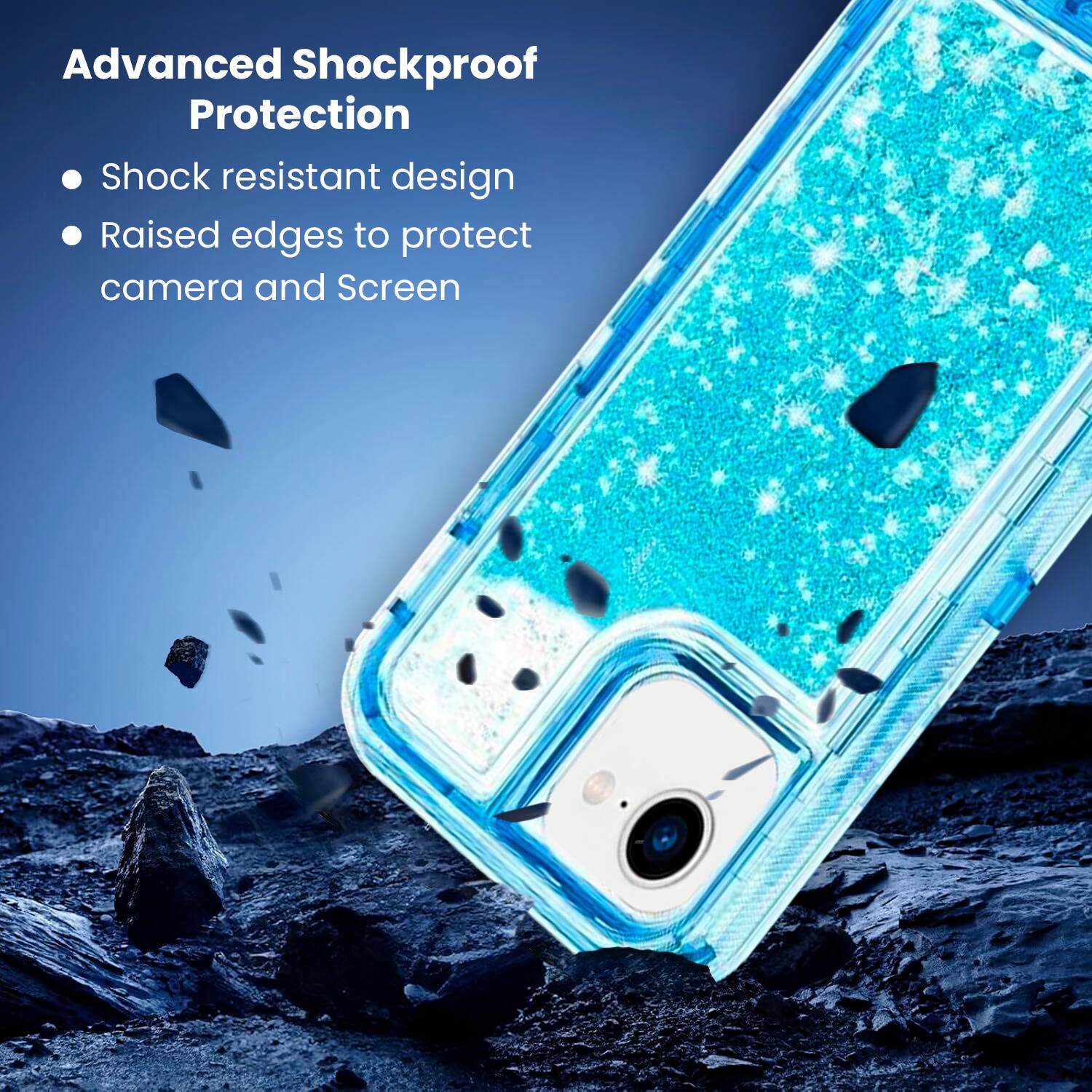 Advanced Shockproof Protection

Shock resistant design
Raised edges to protect camera and screen