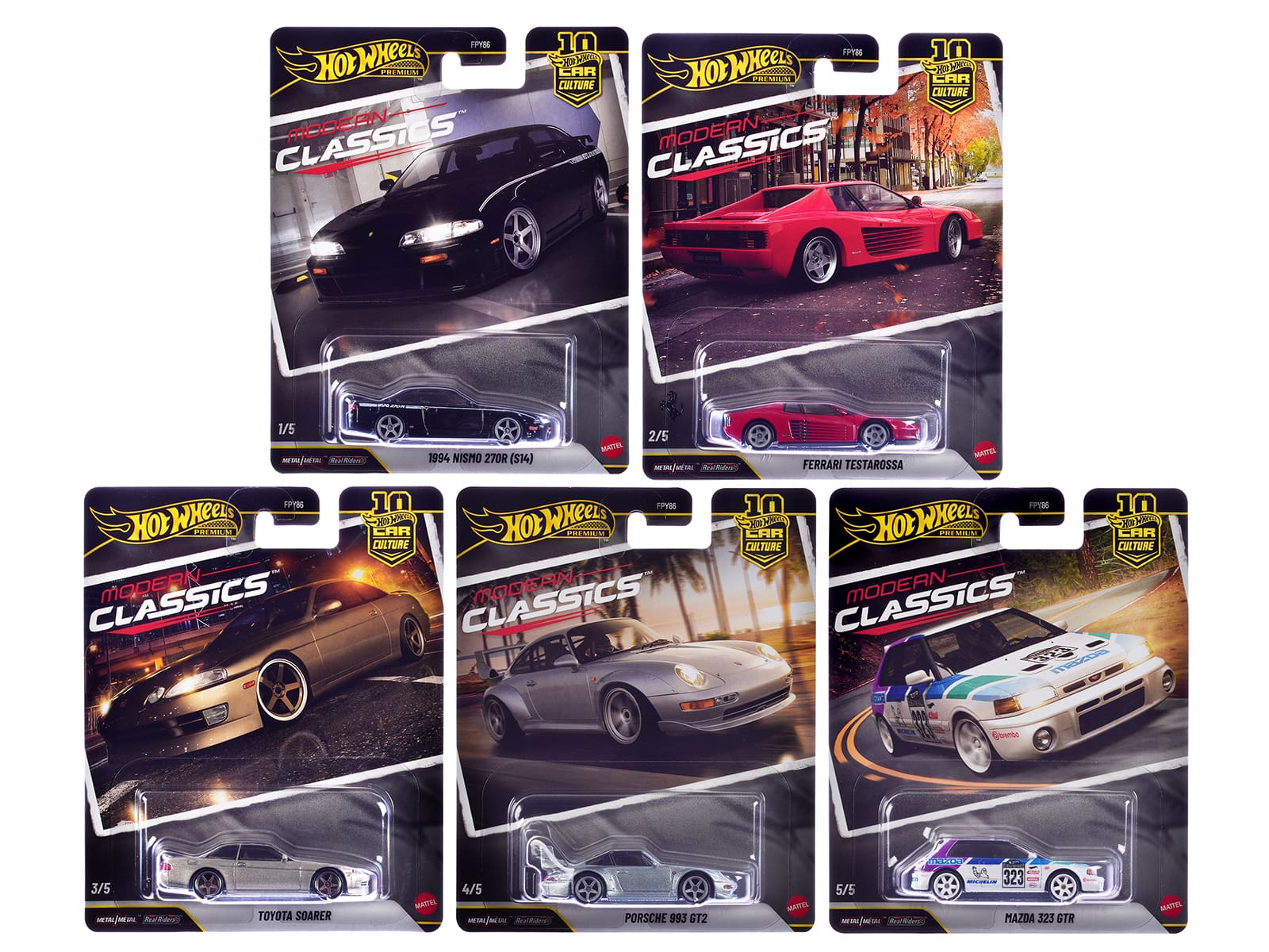 """Modern Classics"" 5 piece Set ""Car Culture 10th Anniversary"" 2026 Series S Diecast Model Cars by Hot Wheels" price history on PriceWatchPro