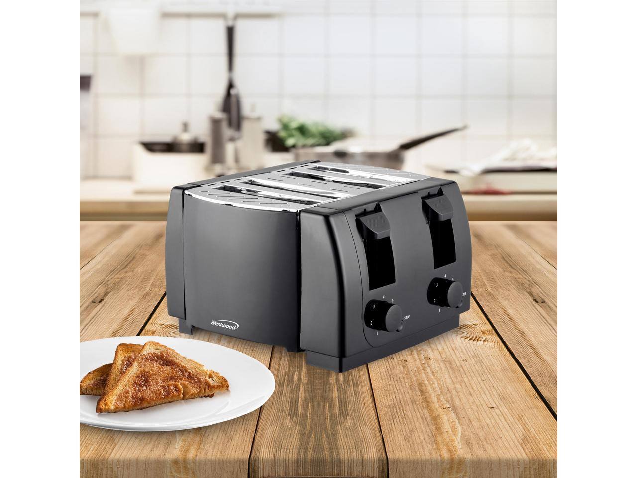 Alt View 5. Brentwood Appliances - Brentwood TS-285 Cool Touch 4-Slice Toaster (Black) - Black.