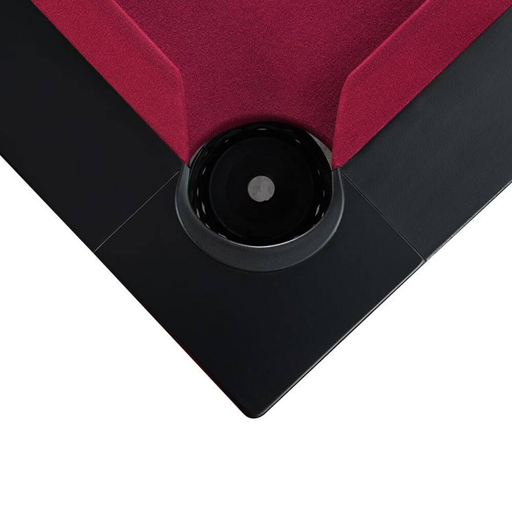 Alt View 1. Elements - Ajax Billiard Table with Balls - Black Finish with Burgundy Playfield - Black/Burgundy.