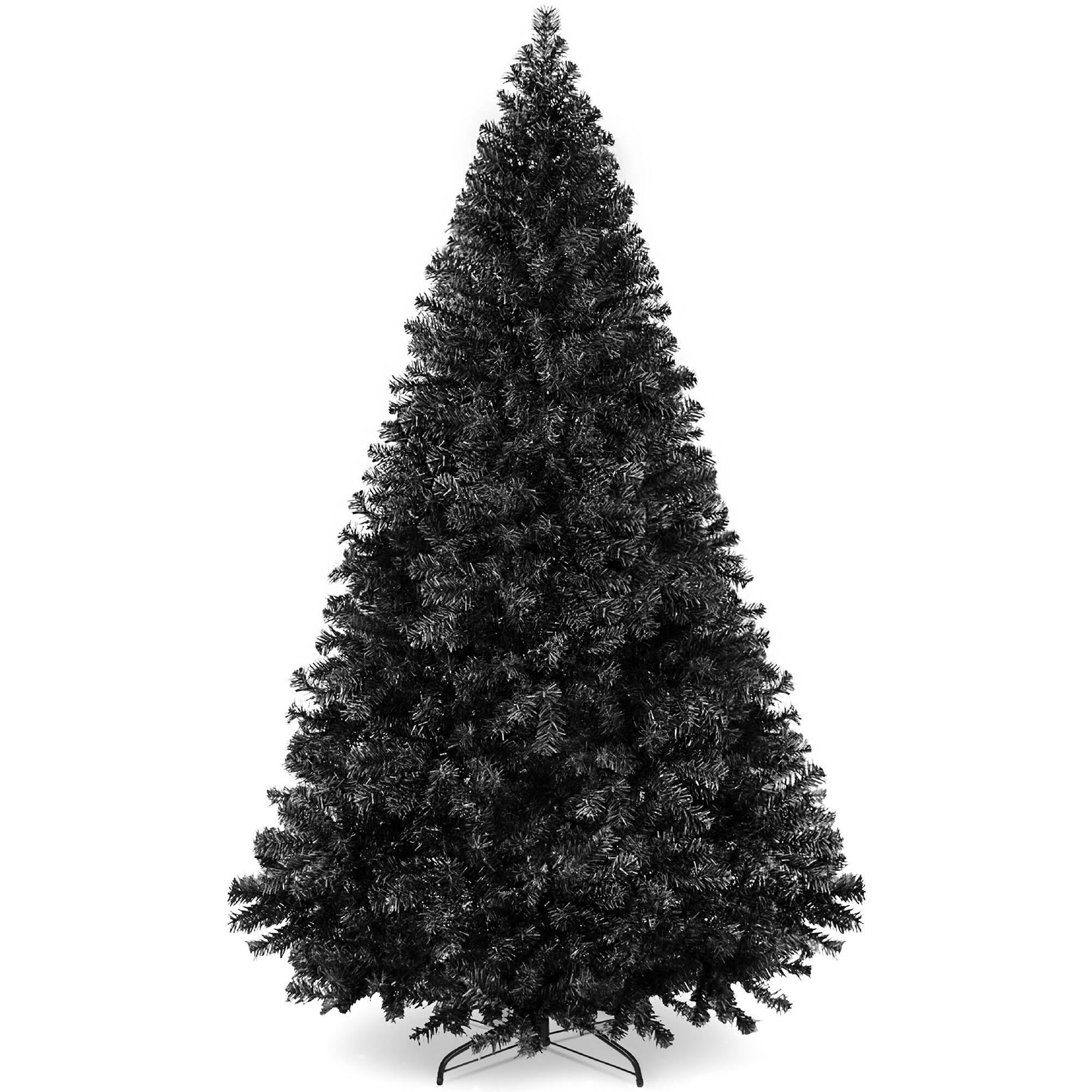 Best Choice Products - 7.5ft Artificial Full Christmas Tree Holiday Decoration w/ 1,350 Branch Tips, Foldable Base - Black