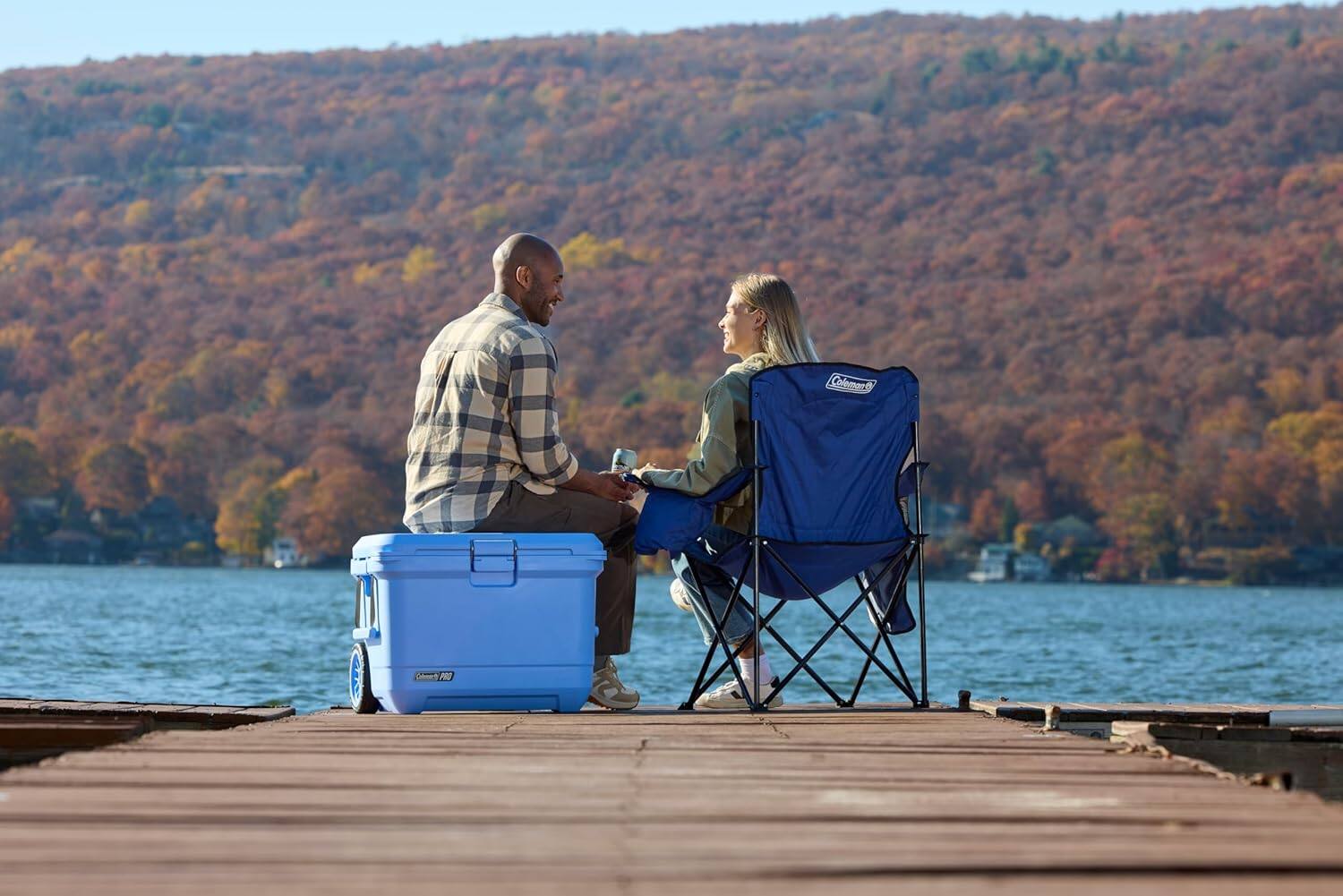 Alt View 6. Coleman - Pro 55-Quart Hard Cooler - Blue Sky.