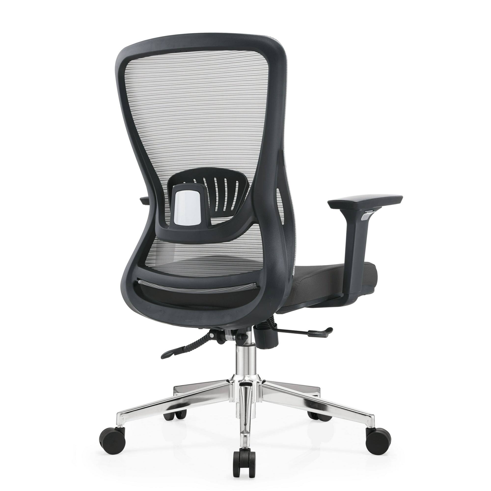 Alt View 4. LeisureMod - Adorit Office Chair Ergonomic Mid-Back Mesh Computer Chair with Swivel & Tilt – Comfortable Desk Chair - Light Grey.