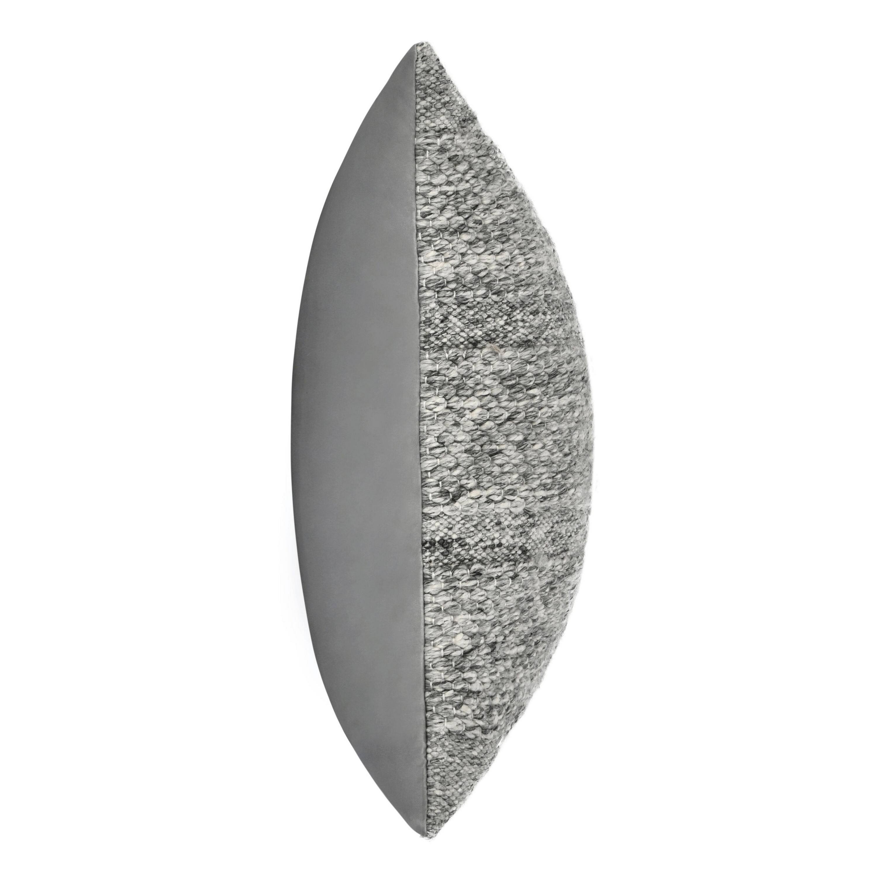 Left. Manhattan Lane - Dolu Throw Pillow, Hand Woven Texture, 24 Inch Recycled - Gray.