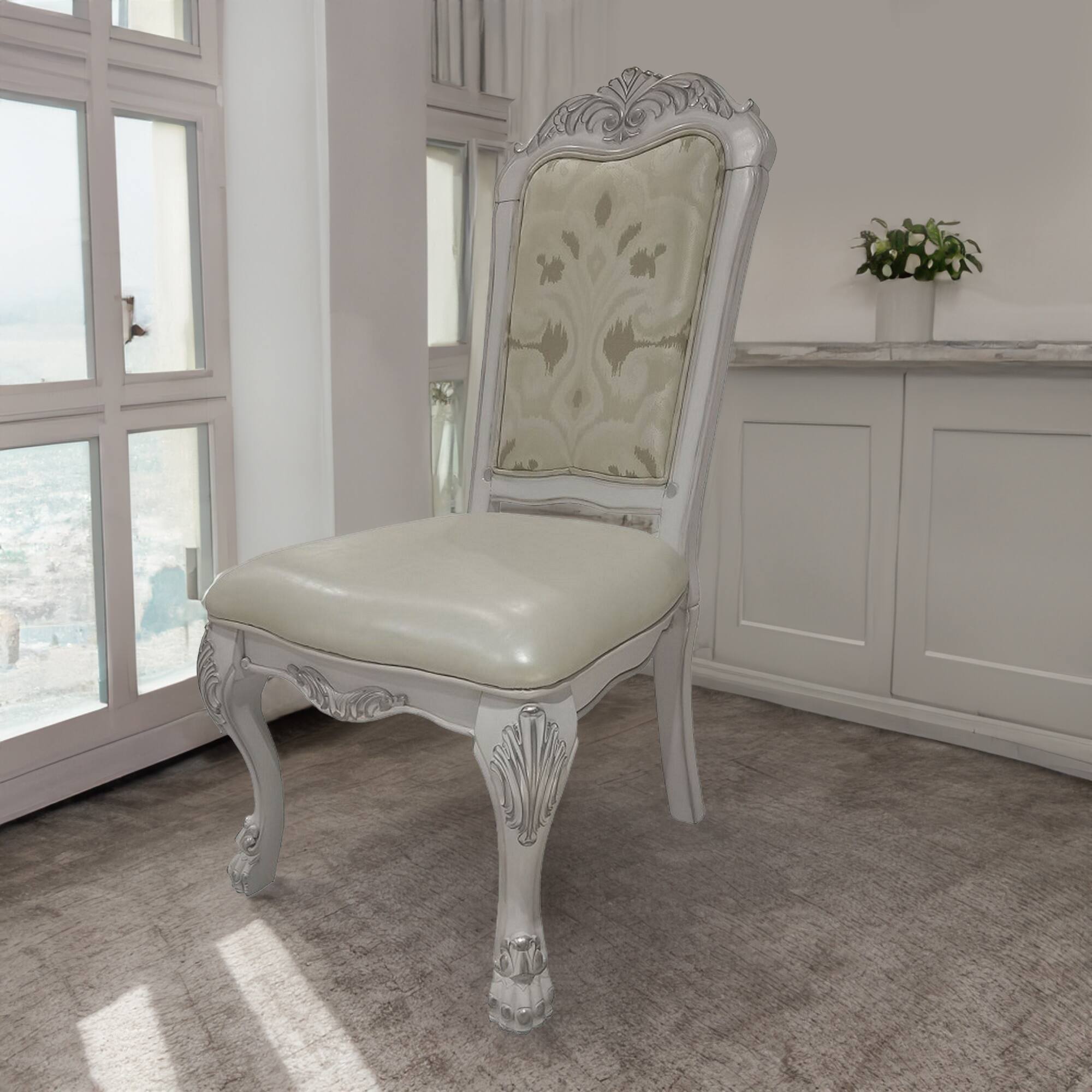 Alt View 5. Manhattan Lane - Aurora 23 Inch Set of 2 Classic Side Dining Chairs - White.