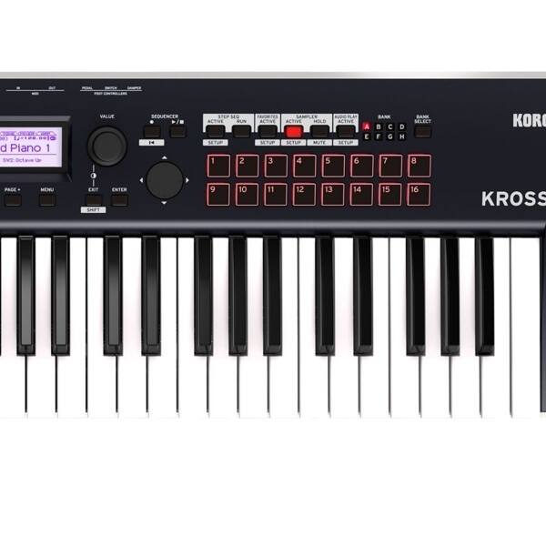 KORG KROSS

Piano 1

EVD Octave U VALUE SEQUENCER

1. STEP SEG ACTIVE BUN SETUP
2. FA-CeTES LAMPLER ACTIVE ACTIVE HOLD SETUP SETUP MUTE
3. 4. 5. ACTIVE SETUP
6. A E BANK
7. F G D H BANK SELECT
8. KOR PAGE MENU ERIT SHFT ENTER
9. 10. 11. 12. 13. 14. 15. 16.