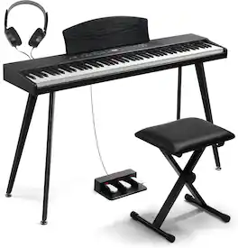 Winado - 88 Key Keyboard Piano Set, Full Size Digital Piano with Multi-Adjustable Height Bench, Powerful Functional Panel