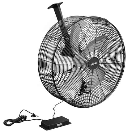 Front. VEVOR - Greenhouse Air Circulation Fan, 5800 CFM Powerful Air Circulator Electric Fan, 10 Speeds, 3 Switchable Modes - Black.