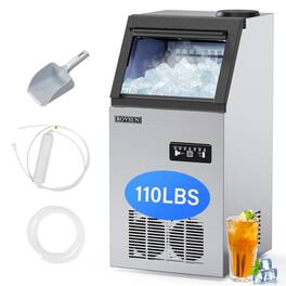 Winado - 110lb 50kg Commercial Auto Ice Maker Cube Stainless Steel Bar Restaurant Freezer - Silver