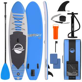 SereneLife - SLSUPB125 Inflatable Stand Up Paddle Board, 10’6” Wide Stable Design, Non-Slip Deck, Premium Accessories - Blue