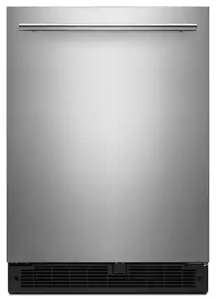 Front. Whirlpool - 5.1 Cu. Ft. Built-In Mini Fridge - Stainless steel.