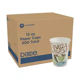 Dixie - PerfecTouch Insulated Paper Hot Cups, 12 oz., 500/Carton - Coffee Haze