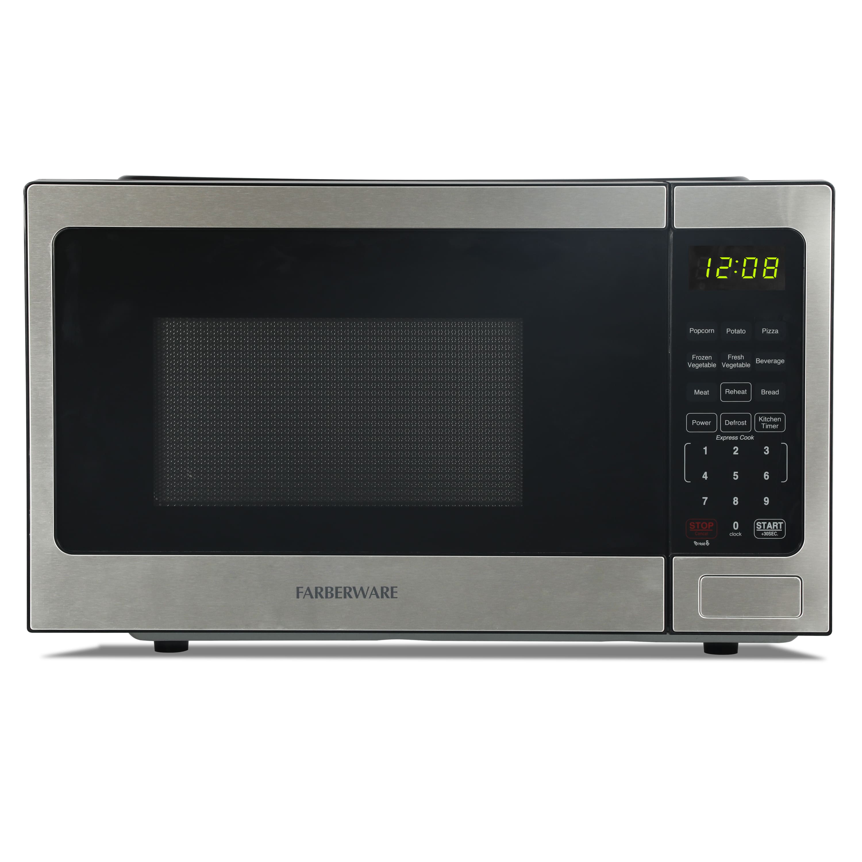 Farberware - Countertop Microwave Oven, 0.9 Cu. Ft., 900W, Black - Stainless Steel