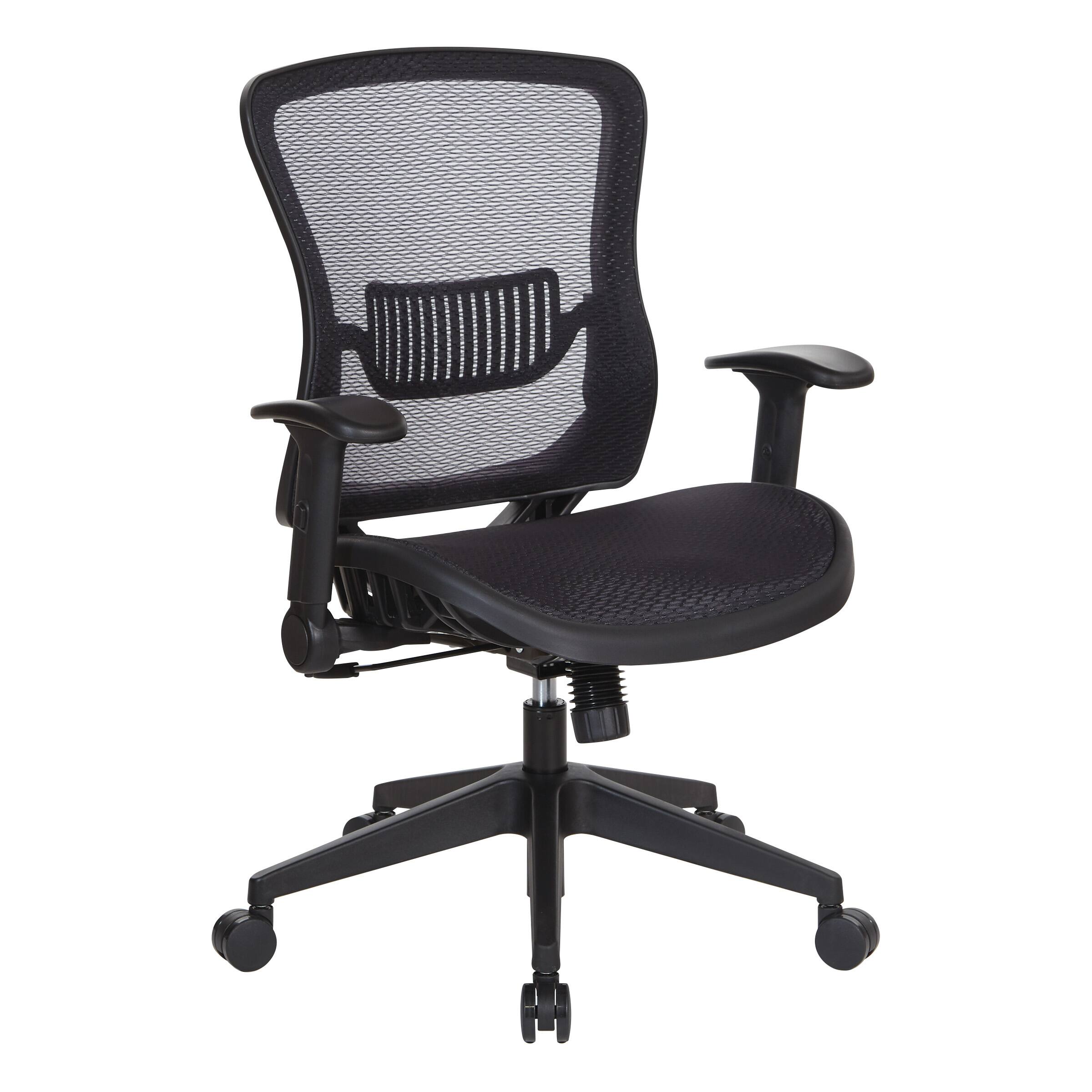 Angle. Office Star Products - Dark Air Grid Seat and Back Mgr Chair - Black.