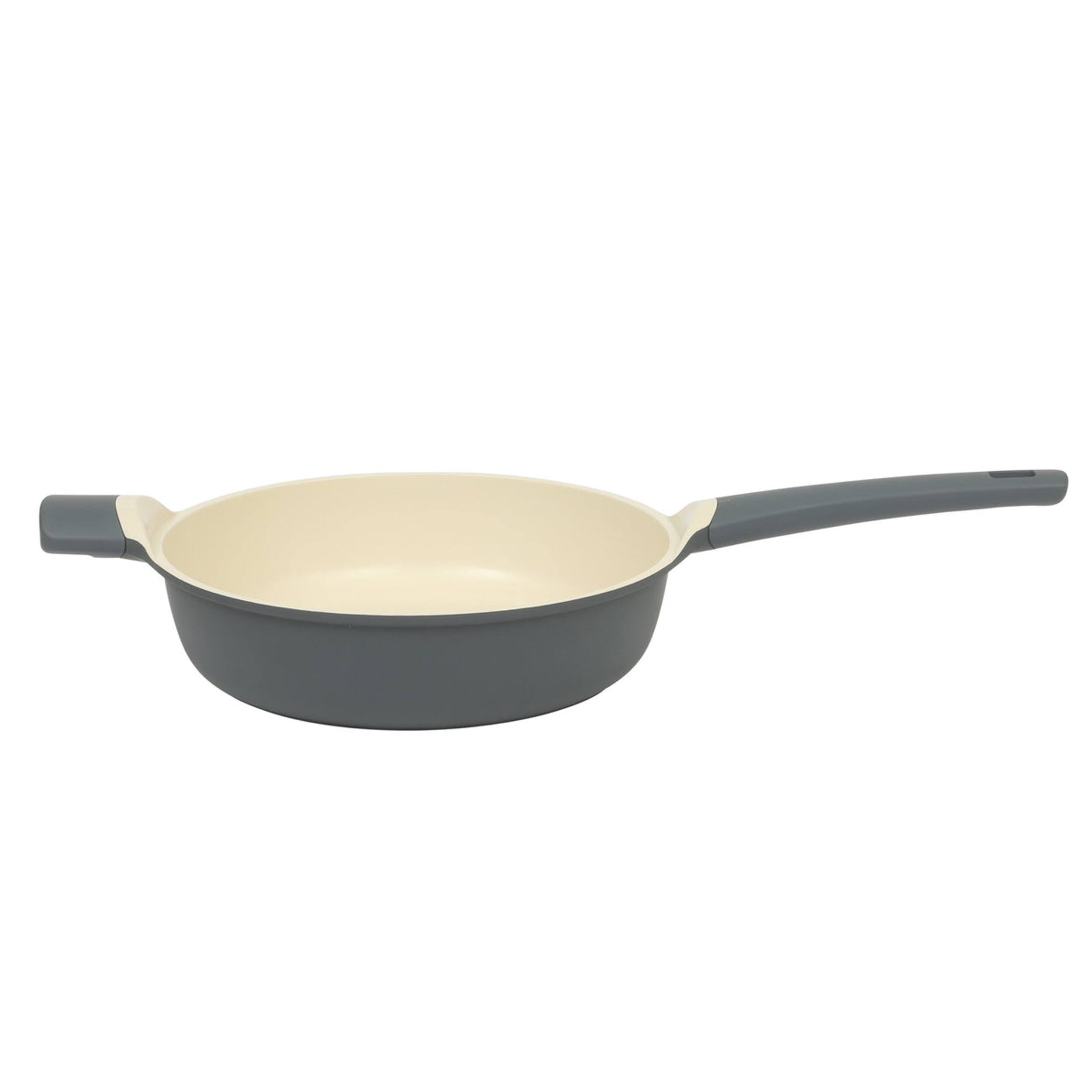 Alt View 1. Oster - Oster Rooney 4.1 Quart Ceramic Nonstick Cast Aluminum Saute Pan with Lid in Grey - Grey.
