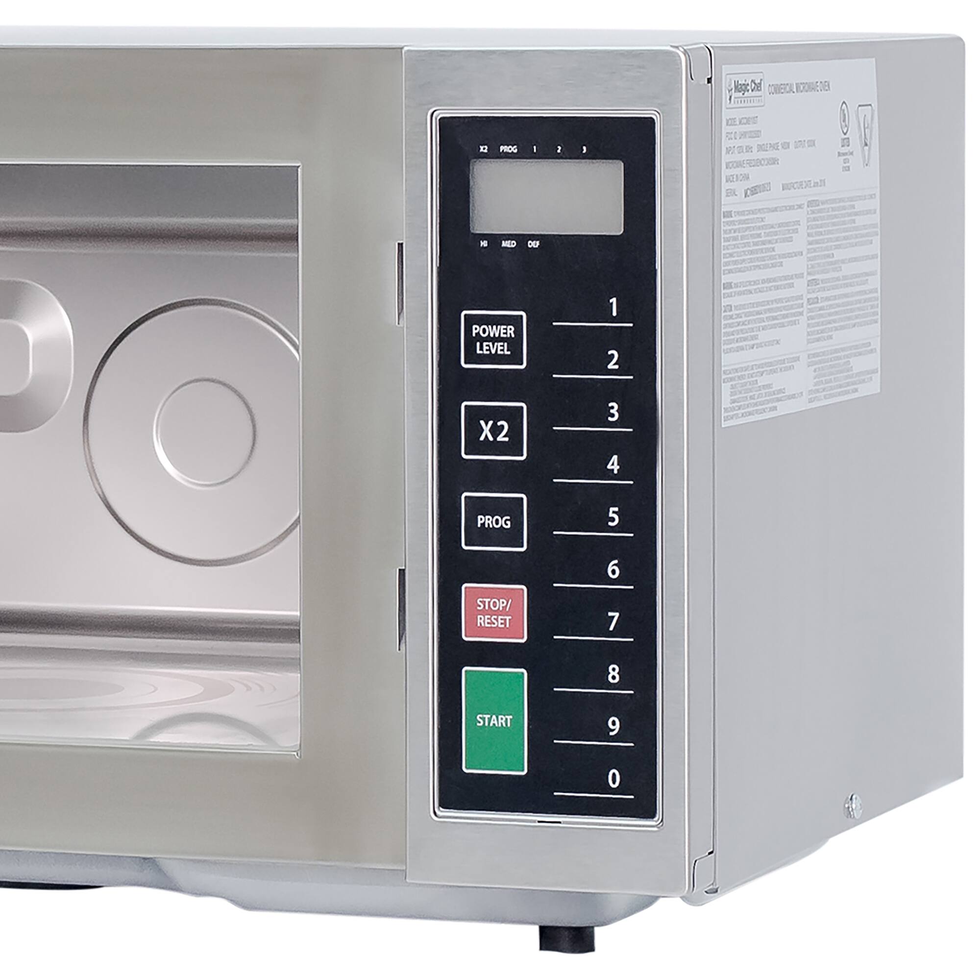 Hagic2e D CONEICA ICOWEDE E CE 1 moc - 1 I 1 I   -E DEP POWER LEVEL 1 2 X2 3 4 PROG 5 6 STOP/ RESET 7 8 START 9 0