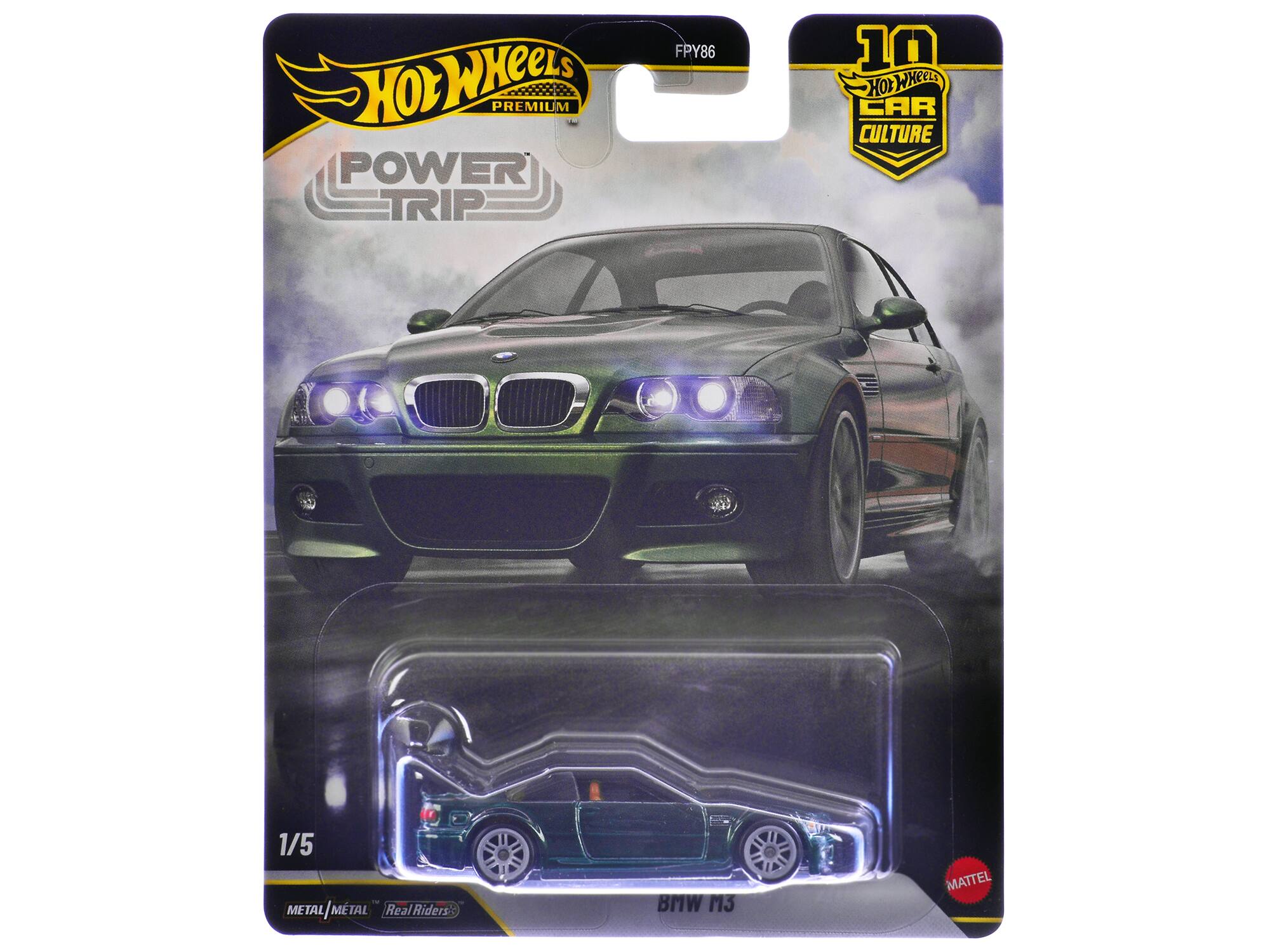 Hot Wheels Premium Power Trip FPY86 10 Hot Wheels Car Culture 1/5 Metal Metal/MTAL MTAL Real Riders: BMW M13