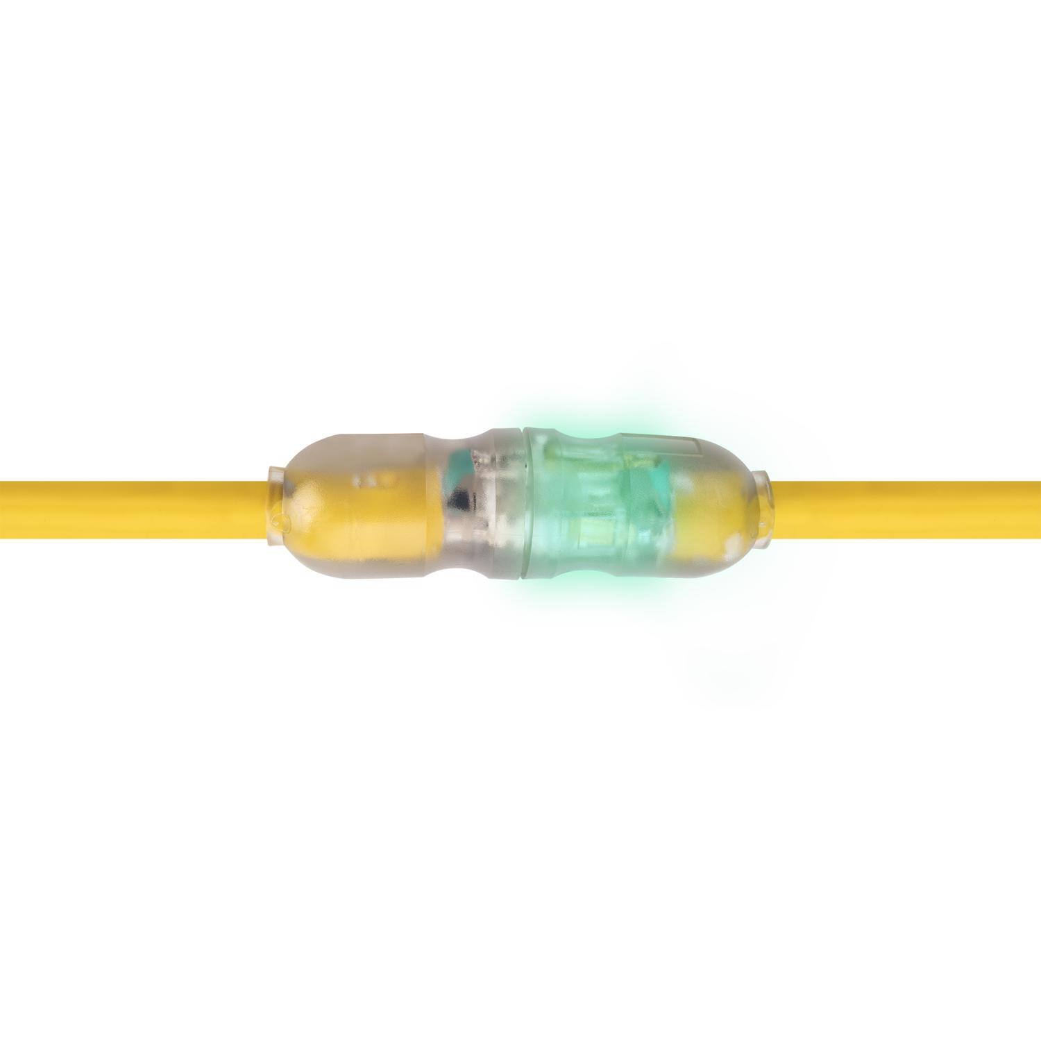 Left. Monster - REMOVE - Monster Just Power It Up Outdoor 100 ft. L Yellow Extension Cord (Case of 2) - Yellow.