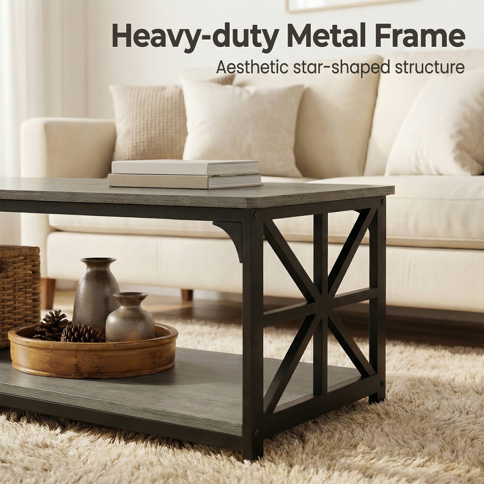 Heavy-duty Metal Frame  
Aesthetic star-shaped structure