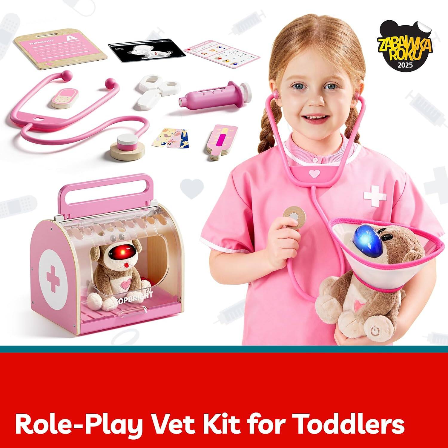 TOESRISITT A N ZABAWKA ROKU 2025  
SOPBRIGHT Role-Play Vet Kit for Toddlers