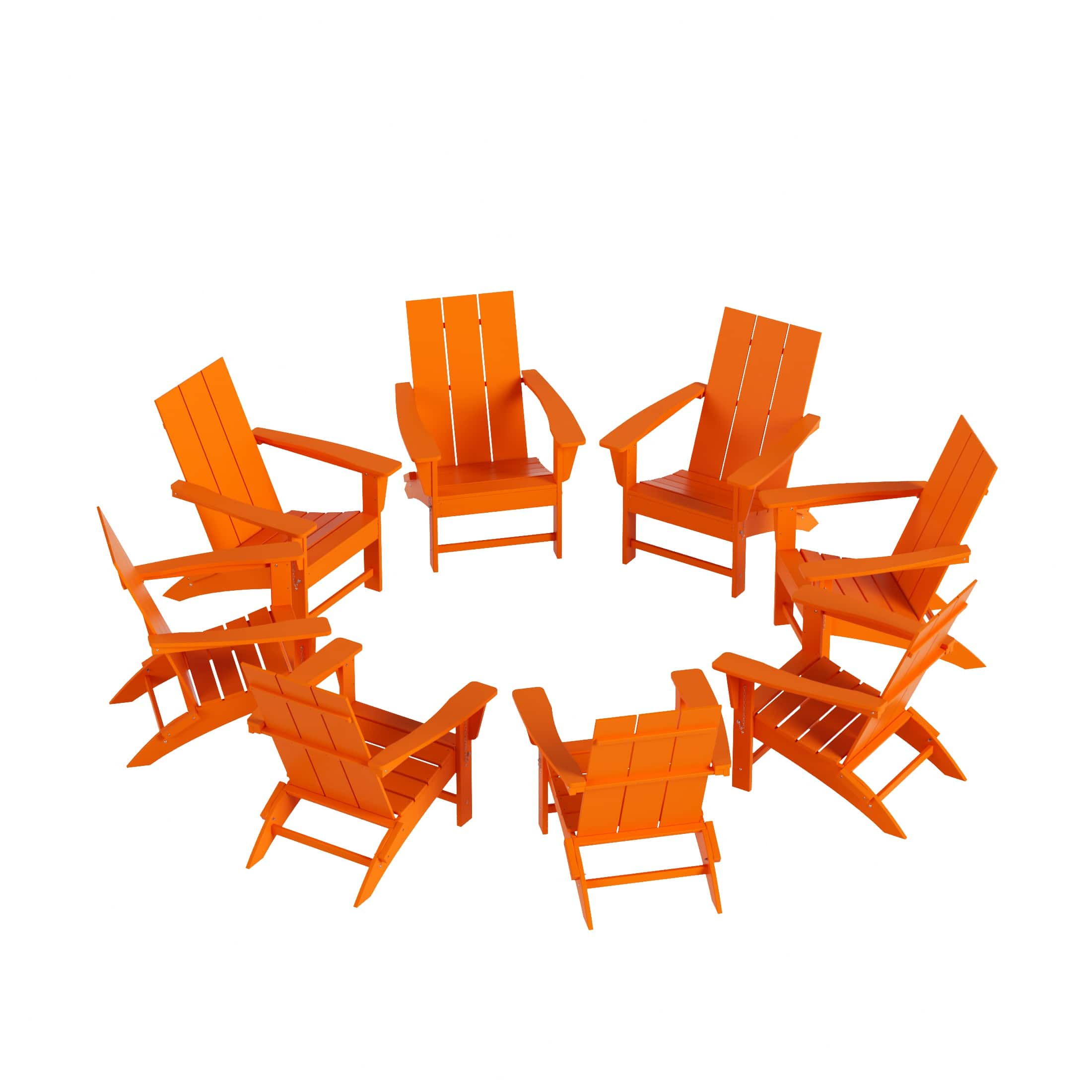 WestinTrends - Ashore 8-Piece Modern Poly Folding Adirondack Chair Set - Orange price history on PriceWatchPro