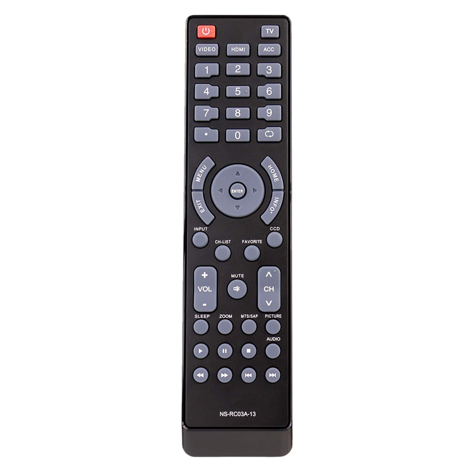 ALLIMITY - Replacement Remote Control NS-RC03A-13 Sub NS-RC02A-12, Fit for INSIGNIA Television NS-RC03A-13 - Black
