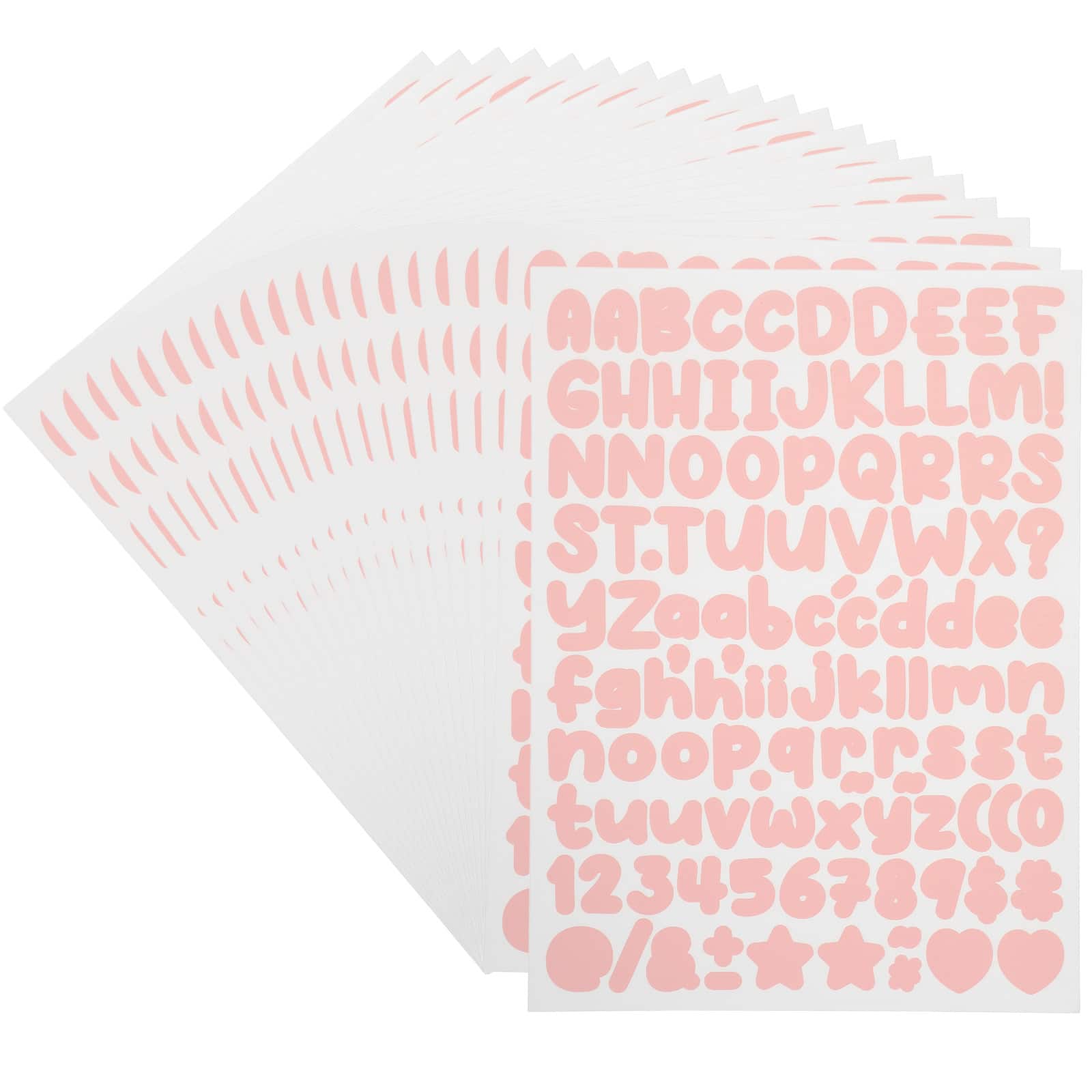 "Unique Bargains - 30 Sheets Letter Stickers, 3360pcs 1/2"" Vinyl Letter/Number Stickers for Mailbox, Poster Board, Scrapbooking, Bottle - Light Pink" price history on PriceWatchPro