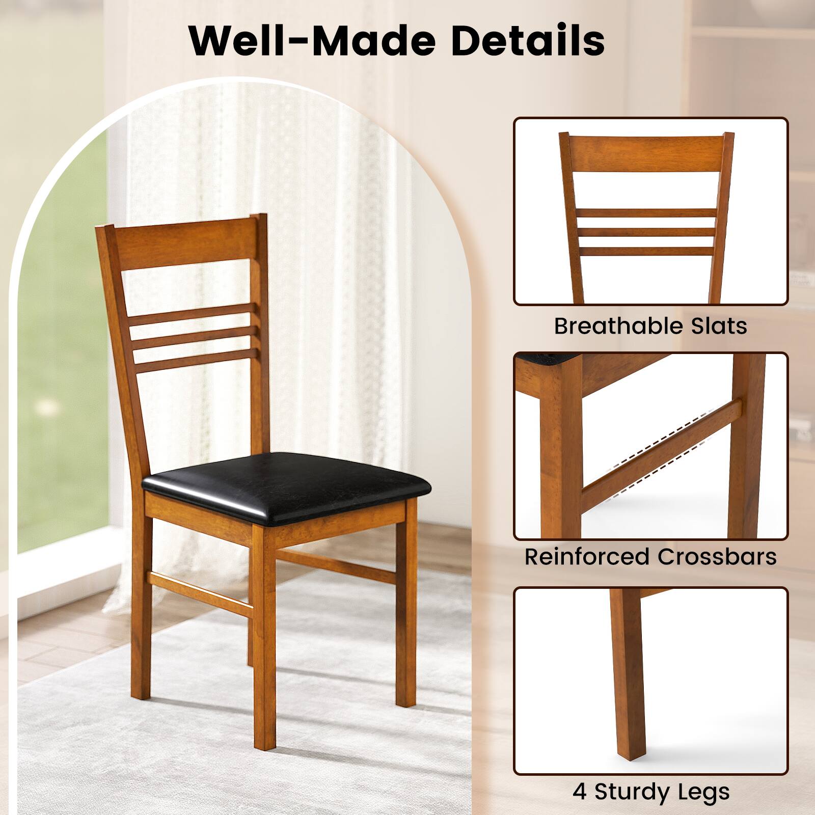 Well-Made Details

- Breathable Slats
- Reinforced Crossbars
- 4 Sturdy Legs