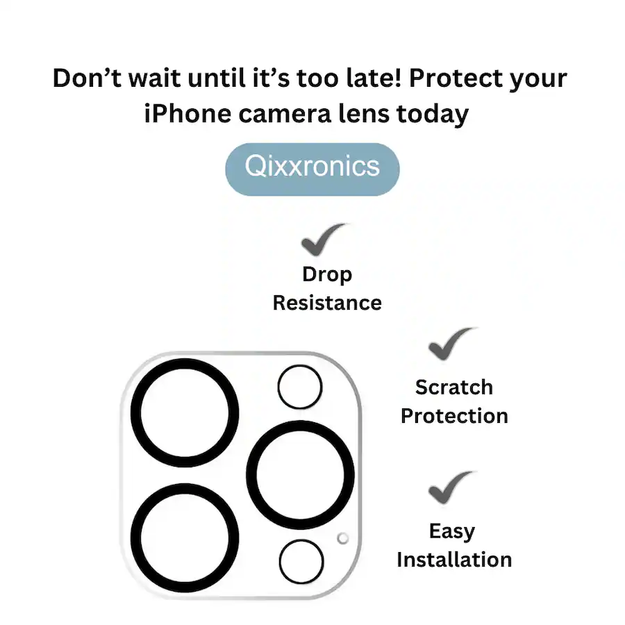 Qixxronics 2 Pack Camera Lens Protector Compatible with iPhone 15 Pro ...