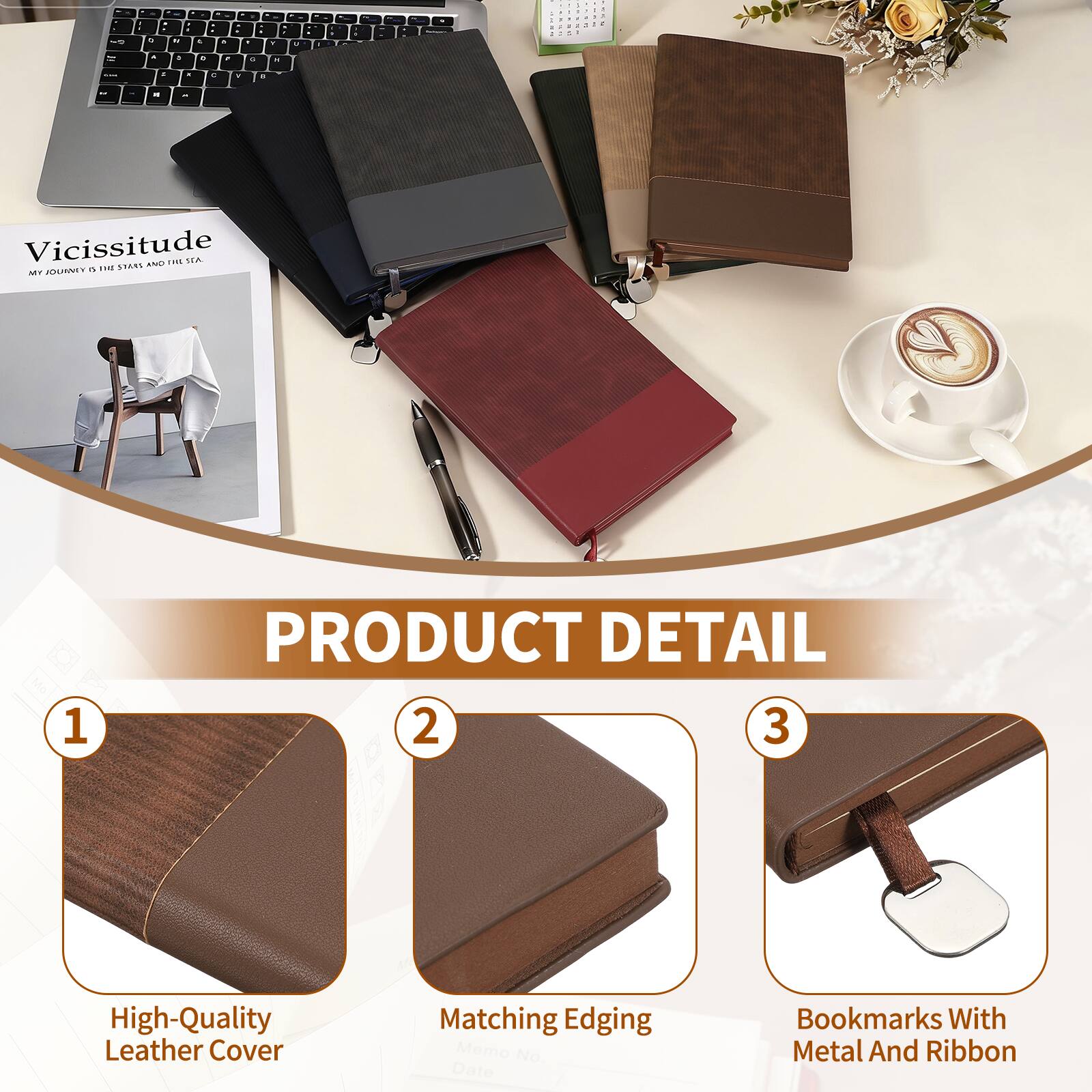 Vicissitude P A SEANS AN VOLZANEY TN MT Mo

PRODUCT DETAIL

1. High-Quality Leather Cover
2. Matching Edging
3. Bookmarks With Metal And Ribbon