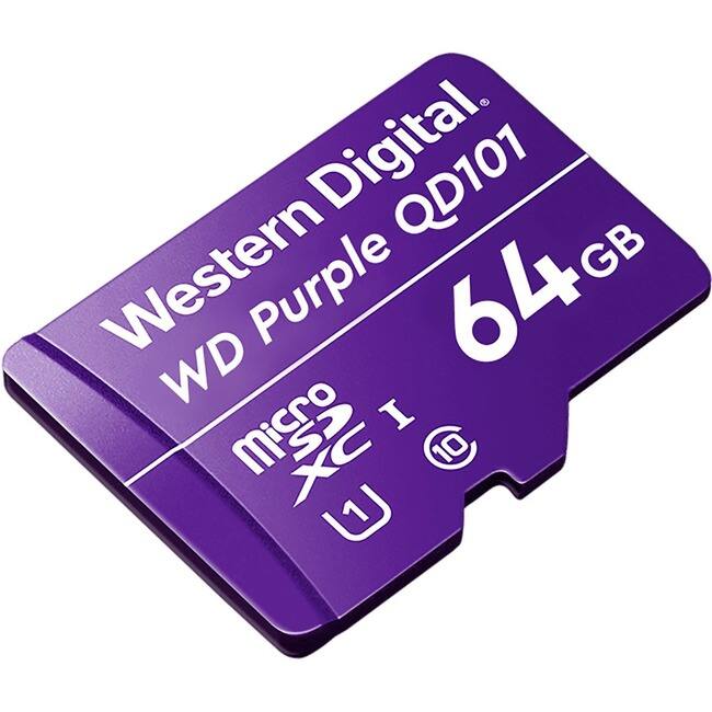 Western Digital  
WD Purple QD101  
64GB  
MicroSDXC U1  
10