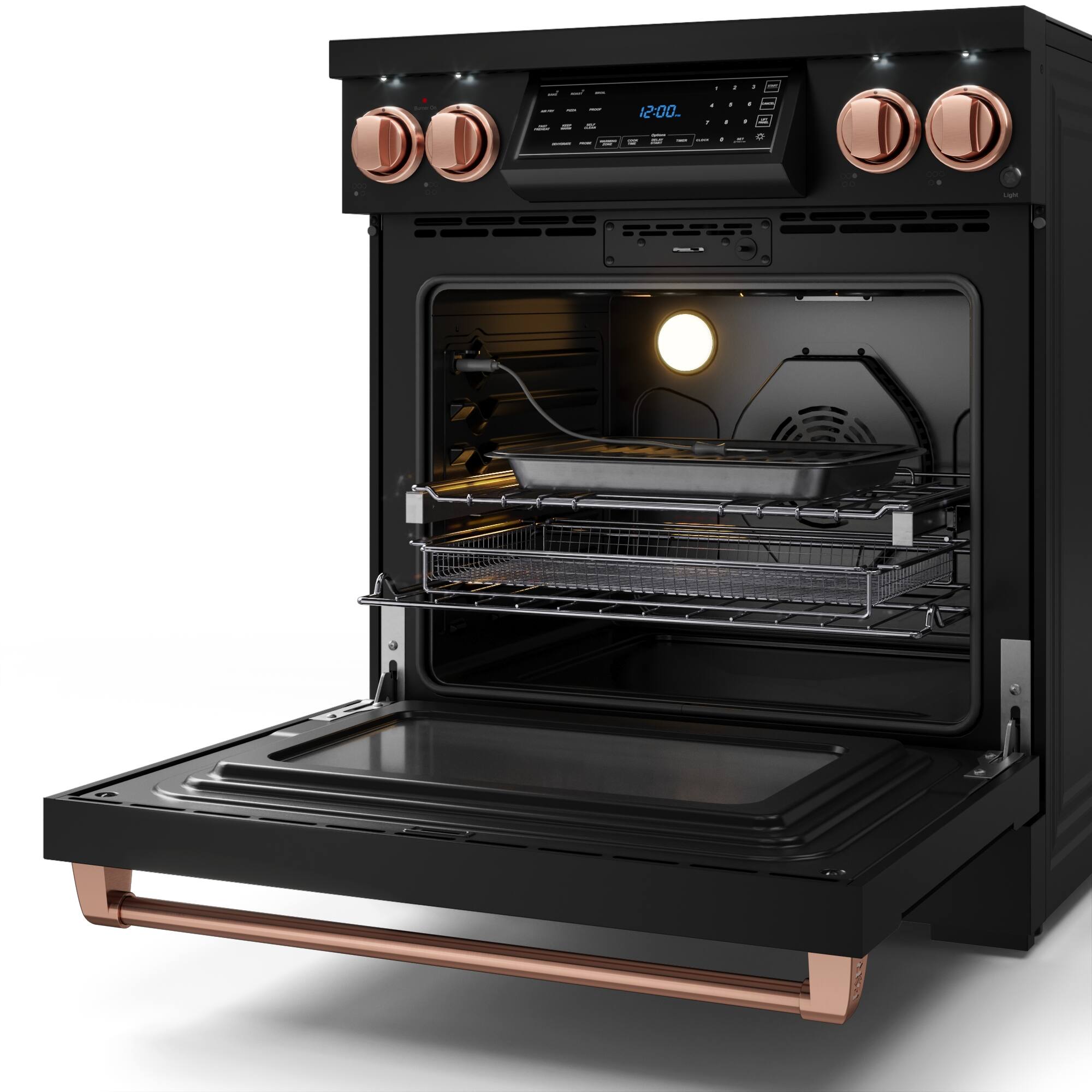 Alt View Zoom 12. Gordon Ramsay Series by Thor Kitchen 4.55 Cu. Ft Freestanding Electric Range with Rose Gold Hardware - Black.
