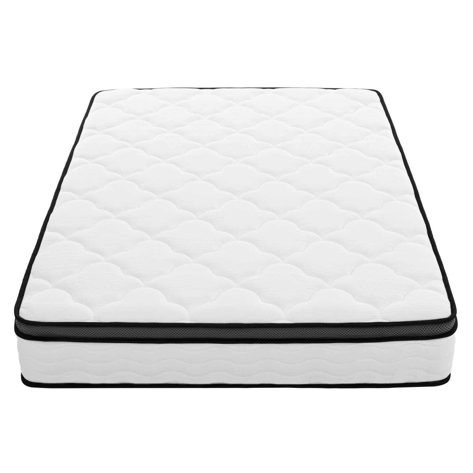 Glintex - 12 Inch Queen Hybrid Mattress in a Box, Pocket Coil Innerspring, Medium Firm, CertiPUR-US, OEKO-TEX - Creamy White,Gray+Cream