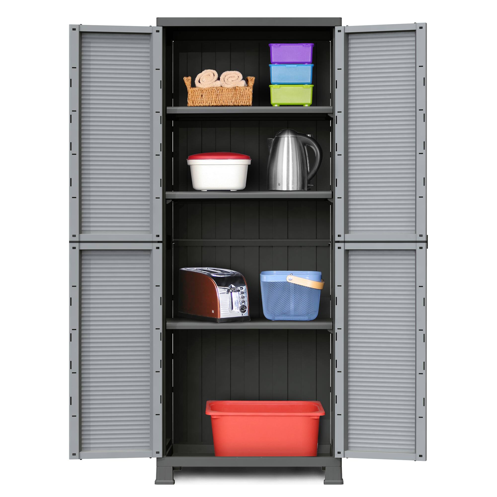 Alt View 10. Ram Quality Products - RAM Quality Products PRESTIGE UTILITY 3 Shelf Lockable Storage Cabinet, Gray - Gray.