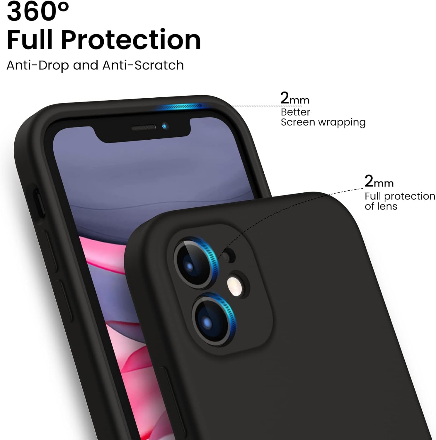 360° Full Protection
Anti-Drop and Anti-Scratch
2mm Better Screen wrapping
2mm Full protection of lens