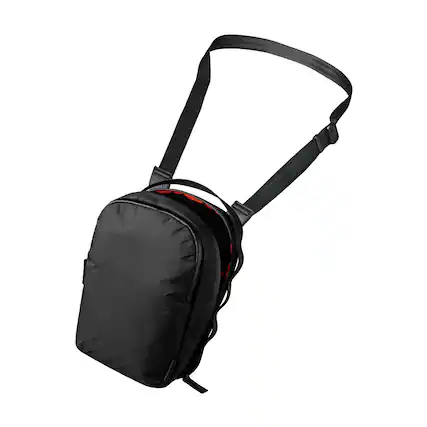 Front. ALPAKA - Metro Sling Max 3L Crossbody Sling Bag, Fits iPad Mini/Switch/Headphones, YKK AquaGuard Zippers - Black Ultradyne 100D.