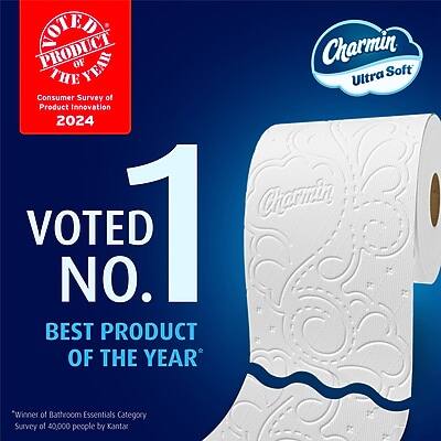 **SOTEN PRODUCT OF THE YEAR**

**Consumer Survey of Product Innovation 2024**

**VOTED NO. 1 BEST PRODUCT OF THE YEAR**

**Charmin Ultra Soft**

**Winner of Bathroom Essentials Category Survey of 40,000 people by Kantar**