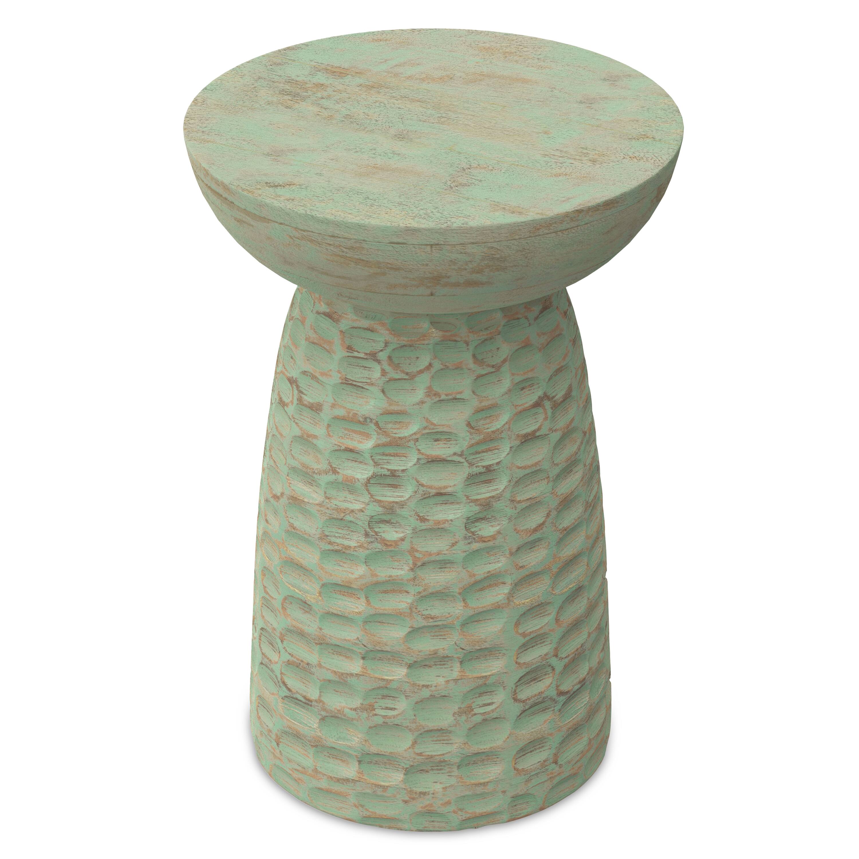 Alt View 3. Simpli Home - Boyd 13 inch Wide Solid Wood Contemporary Accent Table in Green Wash, Assembled - Green Wash.