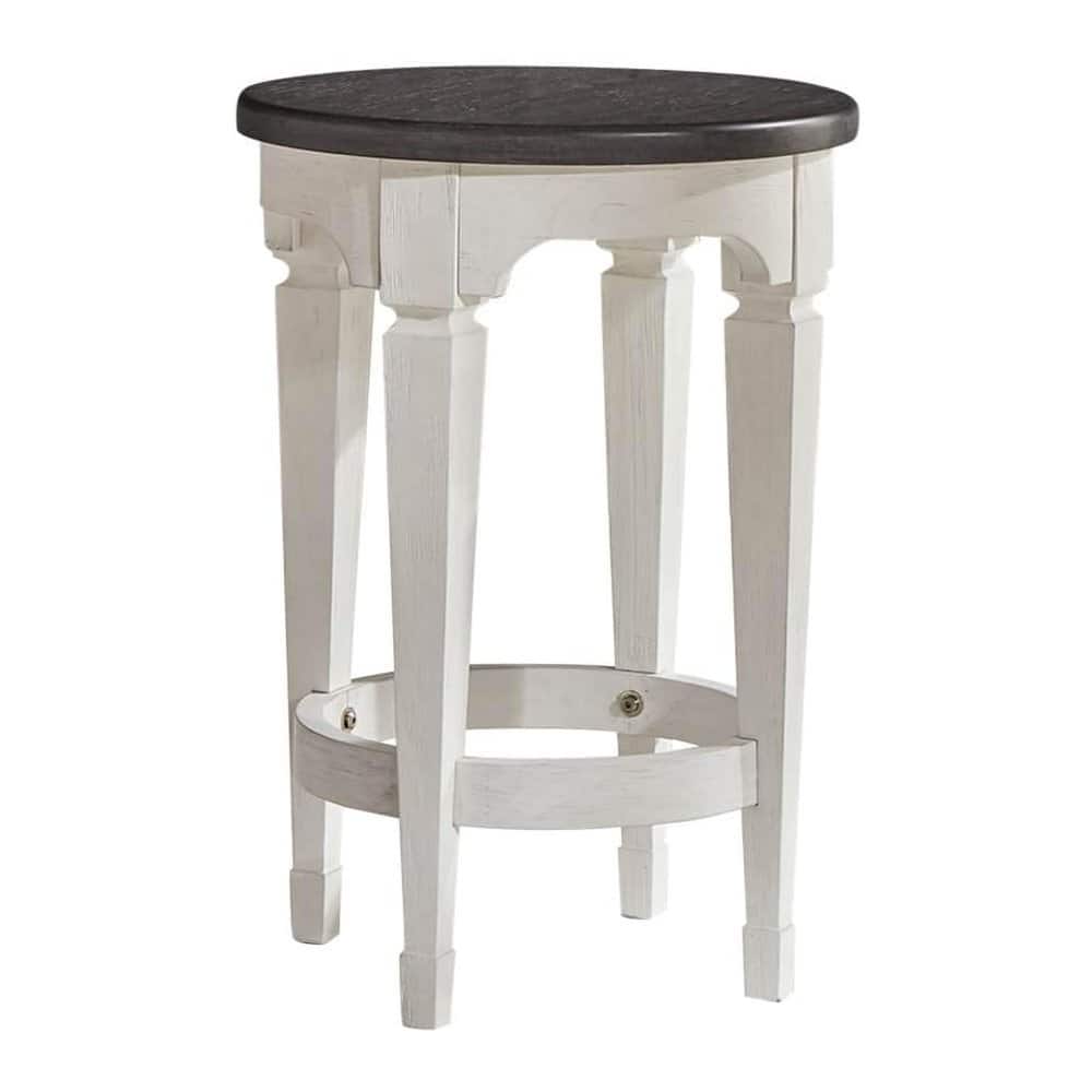Liberty Furniture Industries - Allyson Park Console Stool in Wirebrushed w/ Charcoal Top - White