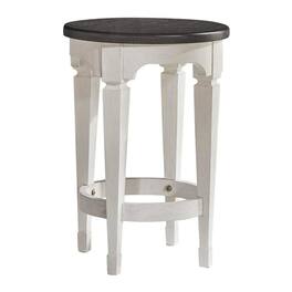 Liberty Furniture Industries - Allyson Park Console Stool in Wirebrushed w/ Charcoal Top - White