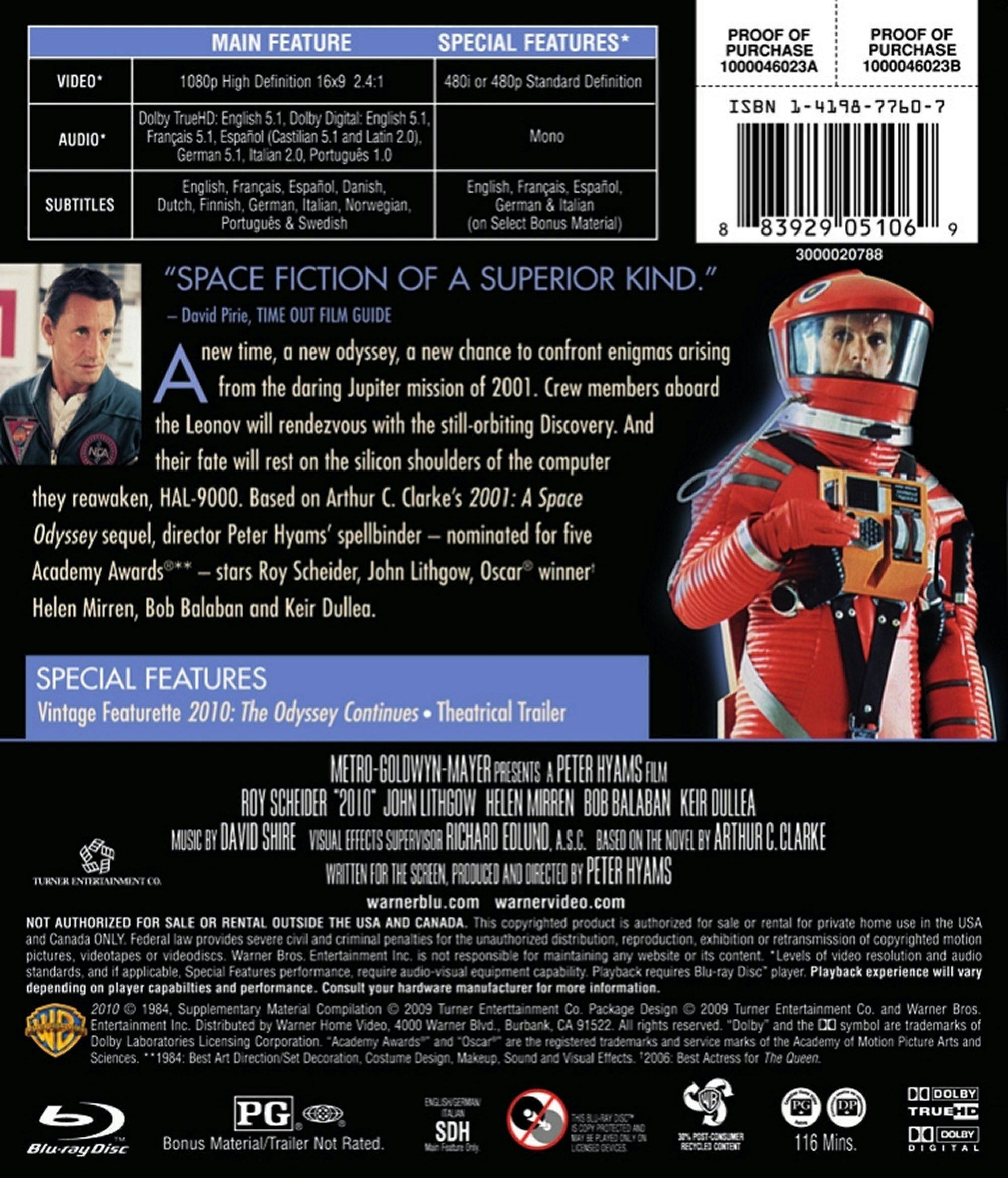 Angle. 2010 - The Year We Make Contact [Blu-ray].